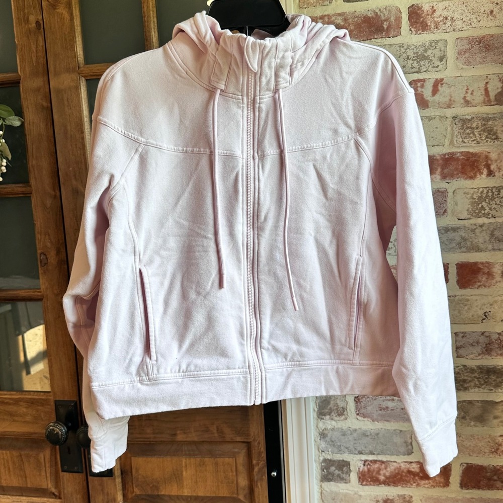 Yogalicious Cloud Plush Ivy Jacket Women Pink Full Zip Hooded Sweatshirt Large - Picture 1 of 6